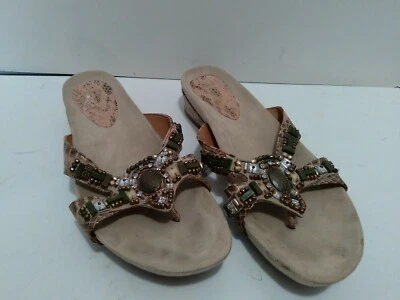 Chanclas Earthies Lazeretta Slide Sandalia Talla 8B Cuero Piel de Serpiente Foto 1 de 2