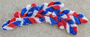 Nuevo Parche de Hoja Bordada de Colección 4""x1,25"" Rojo/Blanco/Azul Acero años 70-80. - Imagen 1 de 2