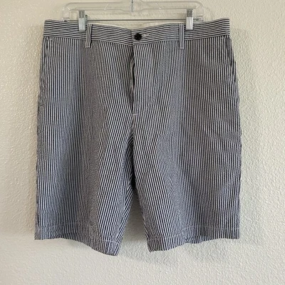 Pantalones cortos Dockers azul y blanco a rayas para hombre 100 % algodón talla 36 Preppy Seersucker Foto 1 de 4