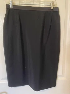 Escada schwarzer Rock mit Satin-Taillendetail Größe 40 - Bild 1 von 4