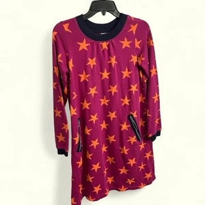 Hanna Andersson Kleid Youth Gr. 160 Baumwolle Sternenprint Midi Reißverschluss Taschen - Bild 1 von 7