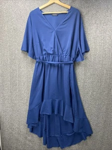 Vestido Bloomchic Bloom Chic Talla 22/24W Talla Grande Azul Marino Flutter Clásico Imitación Envoltura - Imagen 1 de 8