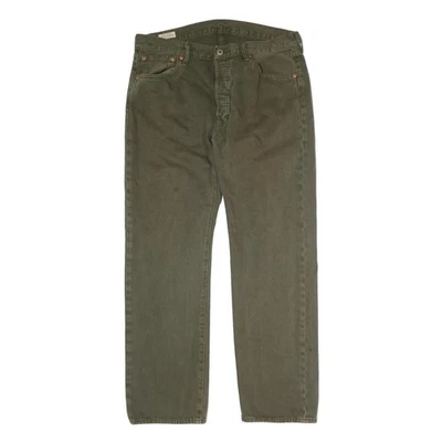 LEVI'S 501 Big E Mens Jeans Olive Green Regular Straight Denim Medium W36 L30 - Image 1 of 4