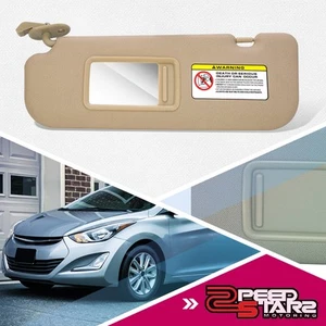 Driver Left Side Tan Beige Sun Visor Makeup Mirror For 11-15 Hyundai Elantra - Picture 1 of 7