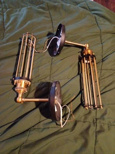 Linea Di Liara Vitteri Brass Finish Sconce Bathroom Vanity Light Pair QTY2 - Picture 1 of 15