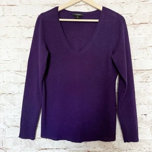 Ann Taylor Womens V Neck Cashmere Sweater Size M Purple Lightweight - Picture 1 of 4