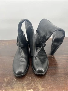 Ralph Lauren Jenny Black Leather Riding Boots Brass Stirrup Sz 9.5 40.5 New - Picture 1 of 4