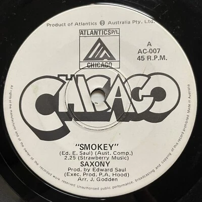 Saxony Smokey Vinyl Record 7” 45RPM AC-007 Chicago Records 1975 - Image 1 of 4