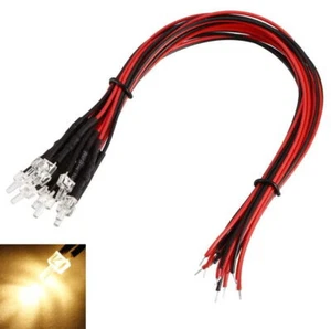LED 2mm Tower warmweiß klar mit Kabel für 12-19V LEDs verkabelt 10 Stück S603 - Bild 1 von 3