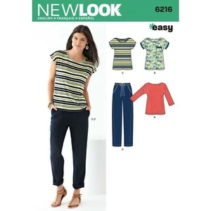 New Look Sewing Pattern 6216 Misses 8-18 Easy Pull-on Pants, Top and T-Shirt - Picture 1 of 5