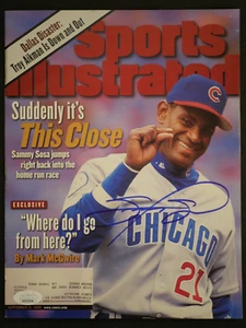 SAMMY SOSA SIGNED SPORTS ILLUSTRATED SEPTEMBER 21 1998 WITH JSA COA - Picture 1 of 4