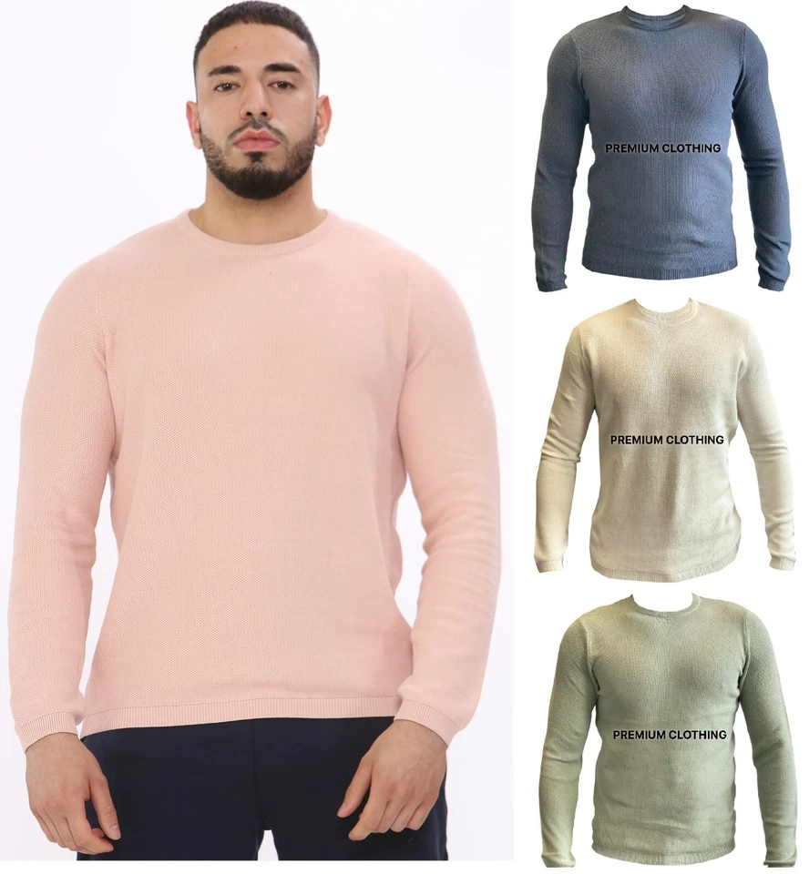 EX STORE Mens SALE!! Knit Sweatshirt Jersey Jumper Sweater Pullover Work Casual