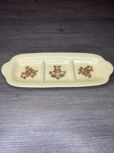 Pflatzgraff Vintage Village Divided Platter Floral Tan/Brown 12”X4.5” - Picture 1 of 6