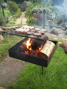 Blacksmith made single pole fire pan bush craft Dutch oven BBQ bushcraft camping - Picture 1 of 3