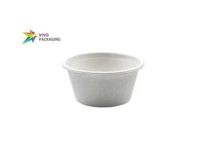 2000x2oz/60ml White Sugarcane Sauce Cups - Disposable & Takeaway, Eco-Friendly - Picture 1 of 2