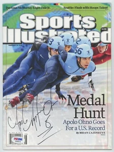 Apolo Anton Ohno Signed Sports Illustrated Magazine Medal Hunt Olympics PSA DNA - Picture 1 of 2