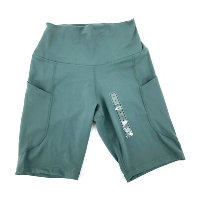 NWT Women’s Nike One High Waisted 8” Biker Shorts with Pockets Size S Green - Image 1 of 4