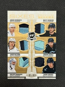 2022-23 UPPER DECK THE CUP SEATTLE KRAKEN SIXES PREMIUM MATERIALS #'ed 1/3 - Picture 1 of 3