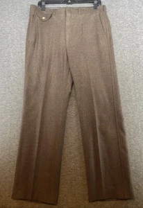 Vintage Stanley Blacker Marled Brown Wool Flat Front Pants 36 X 29 SEE PHOTOS - Picture 1 of 18