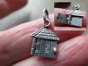 More details for antique vintage german 800 silver opening house book locket fob charm pendant 