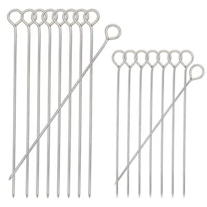 30pcs Barbecue Skewers Stainless Steel Turkey Lacers Metal Skewers For Bbq Grill - Picture 1 of 7
