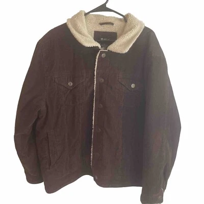 PBX Basics Men's Corduroy Sherpa Lined Snaps Chore Barn Coat Size M 25x27 - Image 1 of 4