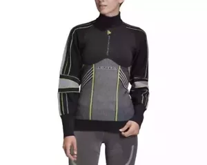 Adidas by Stella Mccartney Black Grey Run Outdoor Midlayer Sweater Size Medium - Picture 1 of 18