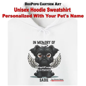 DigiPups Affenpinscher Personalizada Ángel de la Memoria Dibujos Animados Perro Sudadera con Capucha Sudadera - Imagen 1 de 5