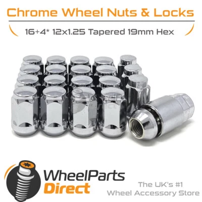 Wheel Nuts & Locks (16+4) 12x1.25 Chrome for Suzuki APV 05-19 on Original Wheels - Image 1 of 4