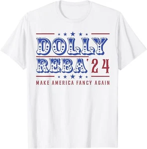 Retro Vintage Dolly And Reba 2024 Make America Fancy Again T-Shirt - Picture 1 of 5