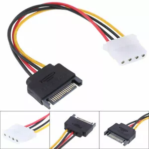 Cable de disco duro MOLEX HDD macho SATA ATA 15 pines a 4 pines IDE hembra 20 cm 8" - Imagen 1 de 3