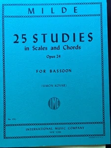 Milde: 25 Studies in Scales and Chords, Opus 24 - For Bassoon (IMC # 456) - Picture 1 of 1