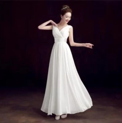 Mujeres Chifón Vestido de Cóctel Largo Completo Dama de honor Vestidos de Fiesta Vestido de Baile Lo último Foto 1 de 4