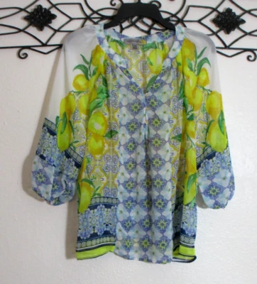 Anthropologie Figuera & Flower Top Size PM Long Sleeve Multicolored Floral - Image 1 of 4