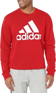 adidas Men's Essentials Fleece Big Logo Sweatshirt Better Scarlet Size Large NEW - Picture 1 of 4