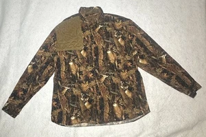 North River Outfitters Mens Shooting Shirt Deer Camo L Cotton Elbow Shoulder Pad - Picture 1 of 10