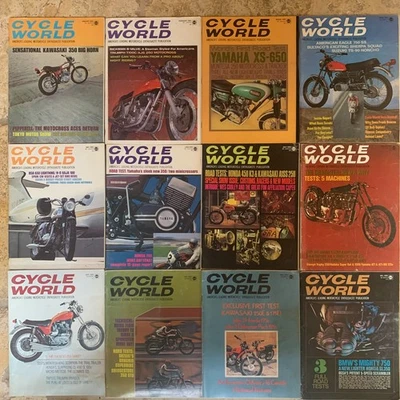 Полный Год 1970 Cycle World Magazine Винтажные Мотоциклетные Гонки 12 Выпусков Лот - Изображение 1 из 3