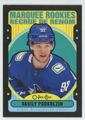 2021-22 O-PEE-CHEE Vasily Podkolzin MARQUEE RC ROOKIE BLACK BORDER /100 - Image 1 of 2