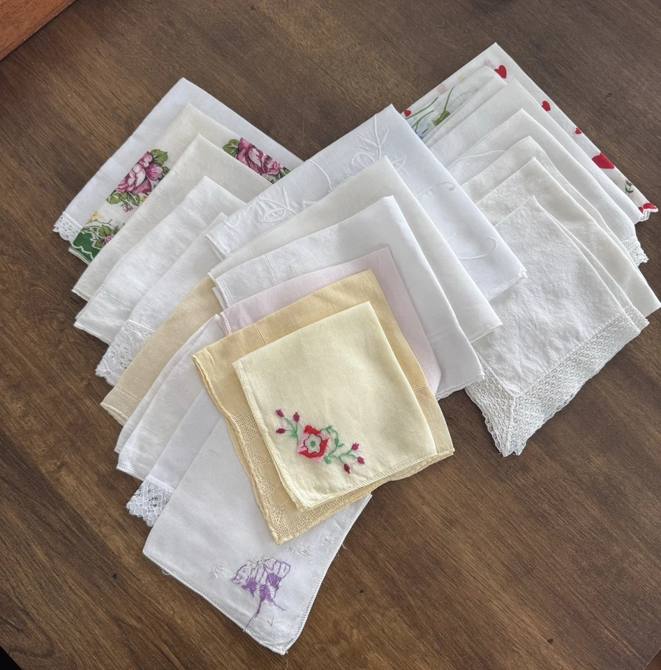 Lote 23 Pañuelos Vintage Damas Floral Bordado Lote Mixto Foto 1 de 4