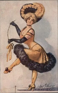 Dancing Can Can Dancer in Costume H.G. Zimmerman & Co. Postcard Original Vintage - Picture 1 of 2