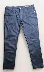 Serenede Jeans Uomo 42x32 Nero Distresed Denim Elasticizzato Skinny Look Cerato - Foto 1 di 11