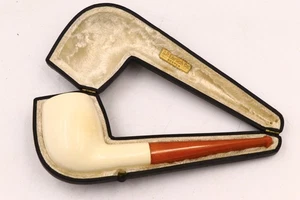 Antiguo D.P. Pipa de espuma de mar Ehrlich Boston excelente estado 2x6" estuche original - Imagen 1 de 10