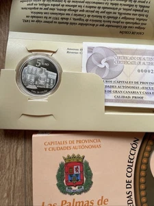 IBERMONEDA| España. Las Palmas de Gran Canaria 5Euros. Monedas Provincias. Plata - Imagen 1 de 3