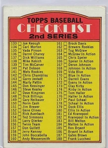 1972 Topps Baseball #103 Serie 2 Checkliste (Karten 133-263) EX - Bild 1 von 2