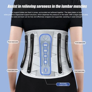 FASCIA LOMBARE ORTOPEDICA SUPPORTO SCHIENA CON STECCHE CUSCINO 3D PER PALESTRA - Foto 1 di 12