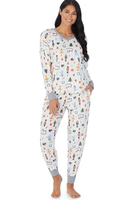 Cuddl Duds Cozy Fleece V Neck Christmas Nutcracker Velour Pajama Set Women's M - Image 1 of 4
