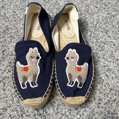 Alpargata plataforma Soludos para mujer talla 7 llama azul marino bordada nueva sin etiquetas Foto 1 de 4