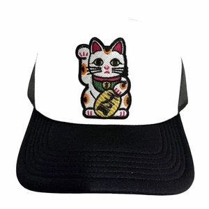 Lucky Cat Black and White Trucker Cap - Picture 1 of 1