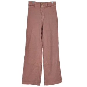 Faherty Damen 25 Stretch Frottee Hafen Hose Holz Rose Rosa Hoher Bund Weites Bein - Bild 1 von 6