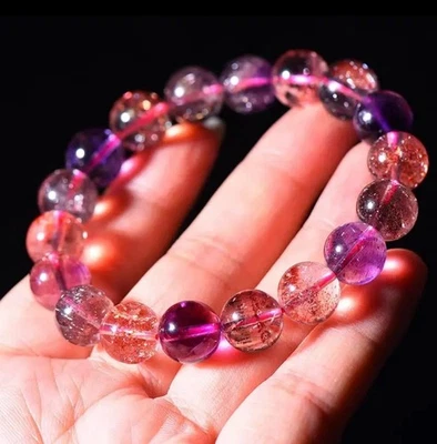 Pulsera Mujer Cristal Morado Natural 12MM Foto 1 de 4